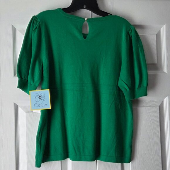 NWT CeCe Green Knit Top L - Picture 8 of 9